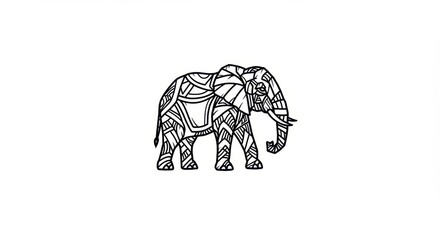 Elephant mandala design illustration