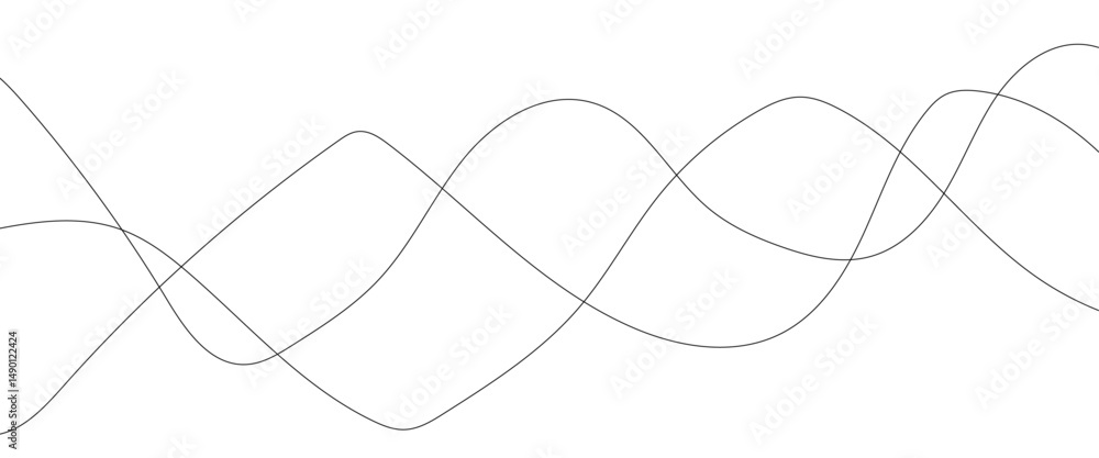 Poster abstract thin gray and white wavy lines background. abstract wavy curve line background.