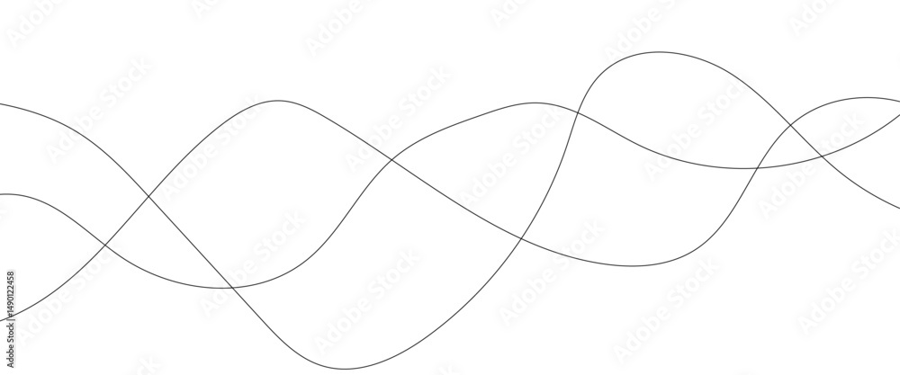 Poster abstract thin gray and white wavy lines background. abstract wavy curve line background.