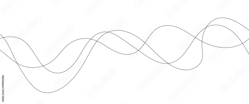 Poster abstract thin gray and white wavy lines background. abstract wavy curve line background.