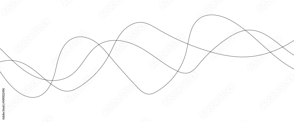 Poster abstract thin gray and white wavy lines background. abstract wavy curve line background.