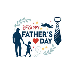 father's day vector clip art logo design illustration