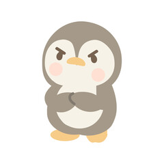 Cartoon Illustration of an Angry Penguin