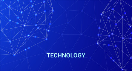 Fototapeta premium Low Poly Network Design: Stylized 3D Connection Nodes and Web Structures for Tech, UI, Apps, and Digital Visuals
