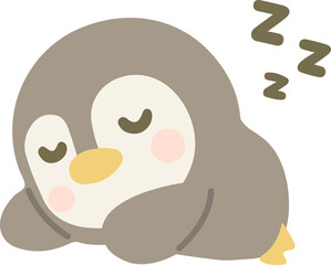 Illustration of Sleeping Penguin cartoon animal