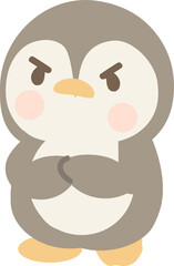 Cartoon Illustration of an Angry Penguin doodle