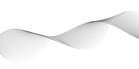  Abstract flowing waves formed by thin gray lines on a white background.