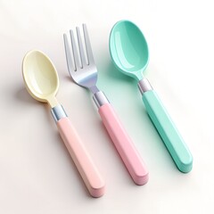 a set of 3d isometric style kitchen utensil icons