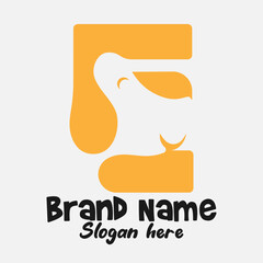 Dual Meaning Monogram Logo – Letter E Fused with Dog Silhouette