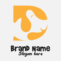 Dual Meaning Monogram Logo – Letter D Fused with Dog Silhouette