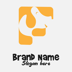 Dual Meaning Monogram Logo – Letter F Fused with Dog Silhouette