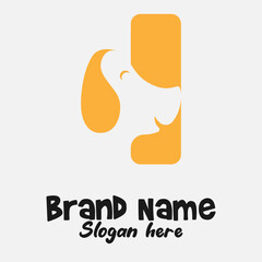 Dual Meaning Monogram Logo – Letter I Fused with Dog Silhouette