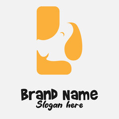 Dual Meaning Monogram Logo – Letter L Fused with Dog Silhouette