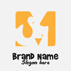 Dual Meaning Monogram Logo – Letter M Fused with Dog Silhouette
