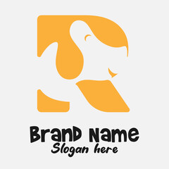 Dual Meaning Monogram Logo – Letter R Fused with Dog Silhouette