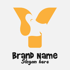 Dual Meaning Monogram Logo – Letter Y Fused with Dog Silhouette