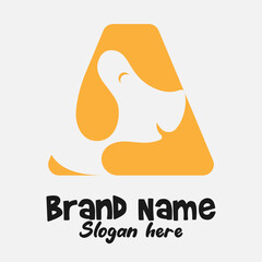 Dual Meaning Monogram Logo – Letter A Fused with Dog Silhouette