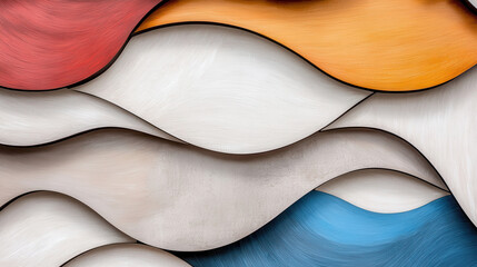 Obraz premium Abstract waves in vibrant colors create dynamic visual experience, blending textures and shapes harmoniously