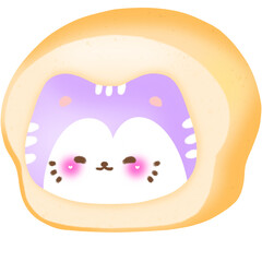 Cute kawaii bread cats clipart