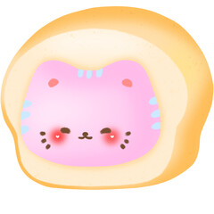 Cute kawaii bread cats clipart