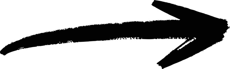 Hand drawn grunge arrow isolated on white background. Sketch arrow vector