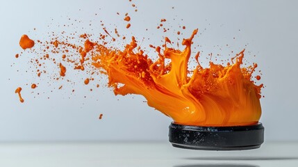 Vibrant orange liquid explosion dynamic motion abstract background