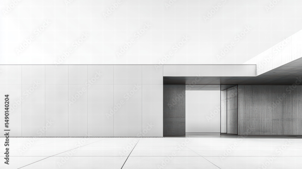 Aufkleber minimalist modern architecture: a striking composition in sleek lines and geometric forms. the inter