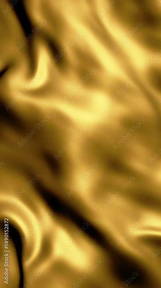 Poster abstract golden fabric motion: flowing silk texture with light and shadow