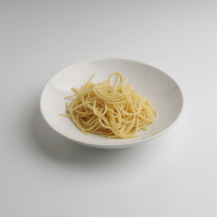 Spaghetti with mushroom sauce in a plate