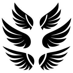 Simple set of wings vector icons vector  on white background