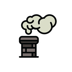 The icon of a home brick chimney. A design element.