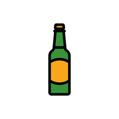 Beer bottle icon. A design element.