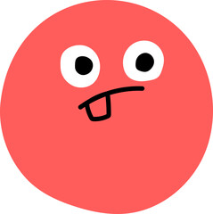 표정, 감정, 장난, 혀내밀기, 입벌림, 눈표현, 붉은색, 웃음, 익살, 유쾌함, 반응표현, 감정표현, 기분전달, 기분좋음, 표정강조, 감정상태, 웃긴표정, 장난표정, 장난스러움, 이모지, 입표현, 이목구비, 감정전달, 활발, 깜찍
