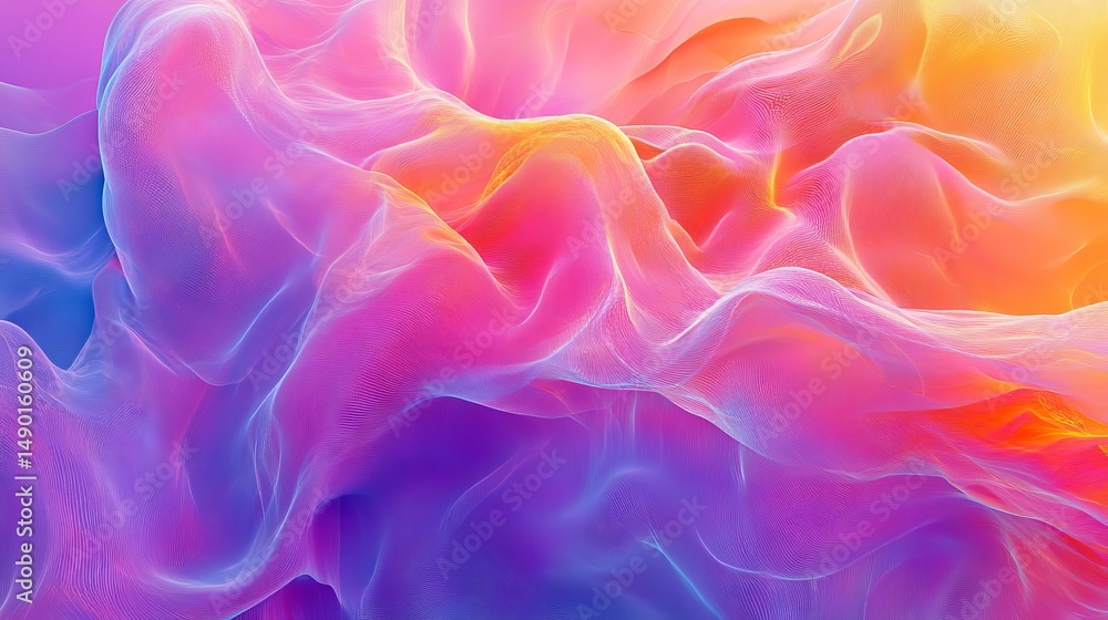 Poster tech background with flowing quantum data. a futuristic, abstract digital concept. 3d rendering.