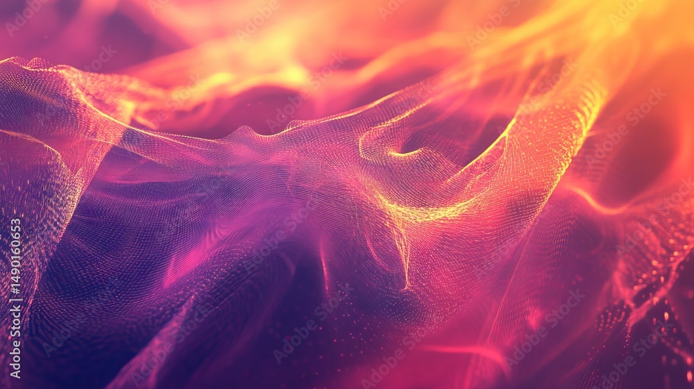 Poster tech background with flowing quantum data. a futuristic, abstract digital concept. 3d rendering.