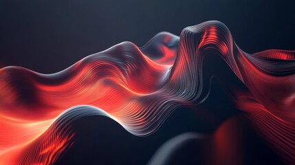 Fototapeta premium Tech background with flowing quantum data. A futuristic, abstract digital concept. 3D rendering. 