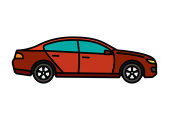 Obraz premium A passenger car. A contour icon. A design element.