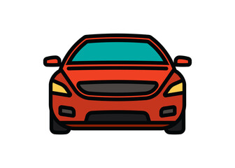 Naklejka premium A passenger car. A contour icon. A design element.