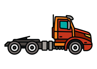 A large truck. A contour icon. A design element.