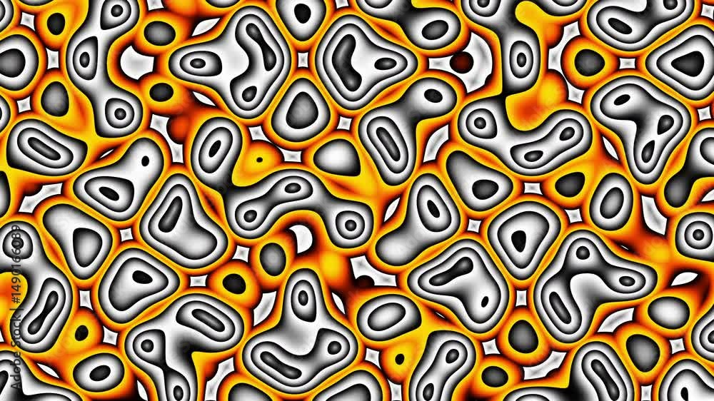 Poster Abstract loop seamless pattern with organic shapes. 4k loop background