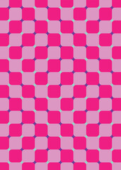 Motion checkerboard background, seamless pattern, 2D, 3D , Distorted geometric pattern. Abstract vector backdrop.