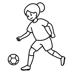 Obraz premiumchild who play football. vector illustration .
