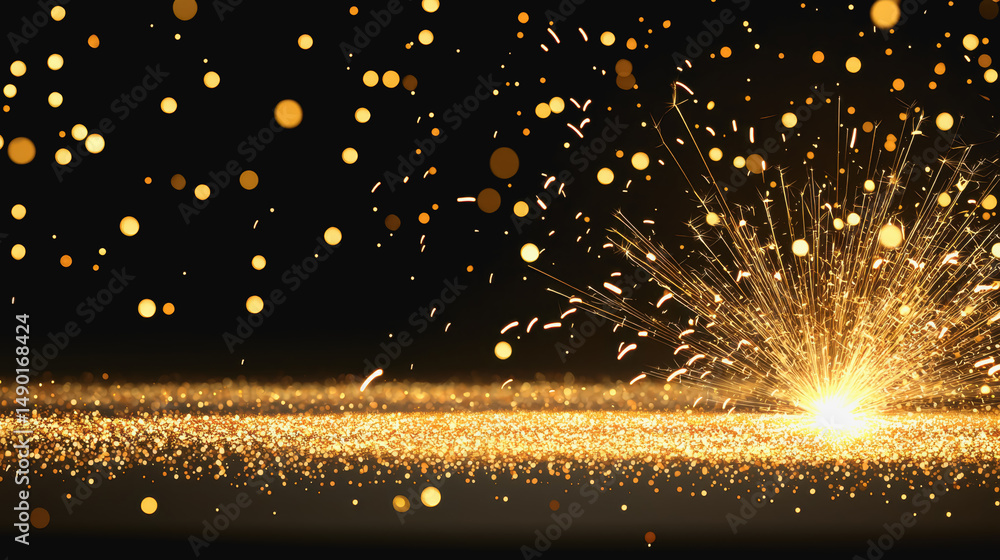 Poster brilliant sparks flying from a welding arc in the dark creating a stunning visual display of heat an