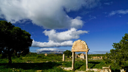 L'area archeologica di Segermes con i resti dell'antico insediamento Romano.Zaghouan, Tunisia