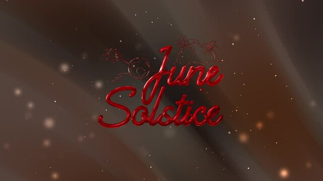 Red june solstice graphic on a brown background, ideal for summerthemed designs like posters, social media graphics, and invitations.