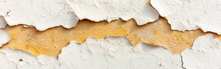 Obraz premium Wall With Chipping Plaster Exposing Abstract Colors and Textures in a Weathered Surface