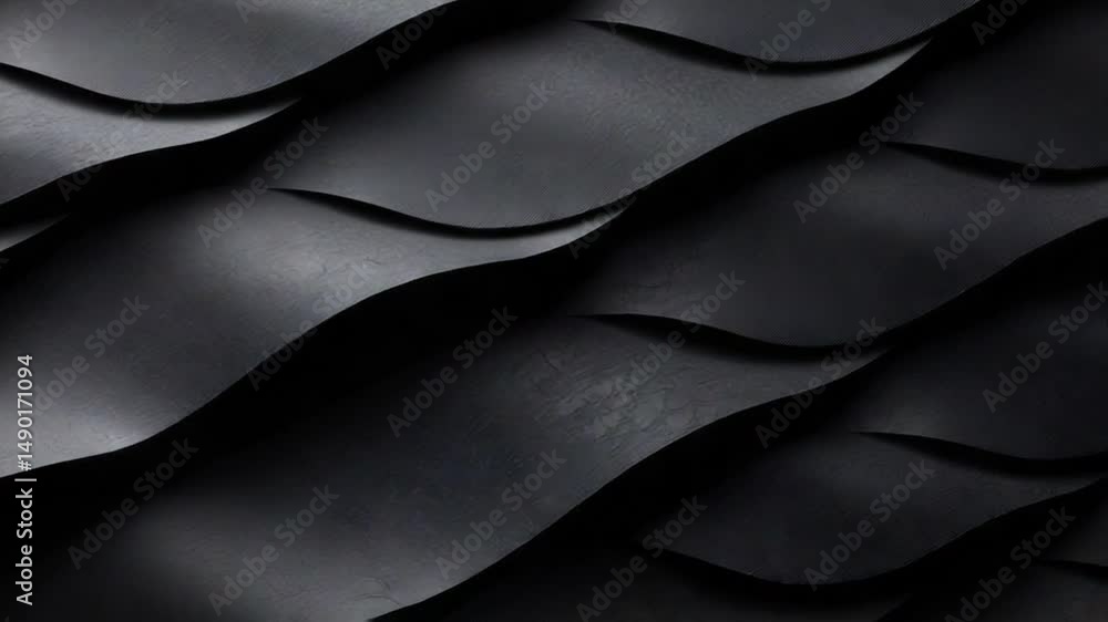 Poster elegant textured pattern of wavy black material ideal for backgrounds and design projects 4k video f