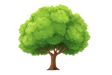 Illustration of a full-grown tree with lush green leaves, symbolizing nature and growth