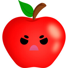 Apple Angry Face Cartoon