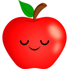 Apple Calm Face Cartoon